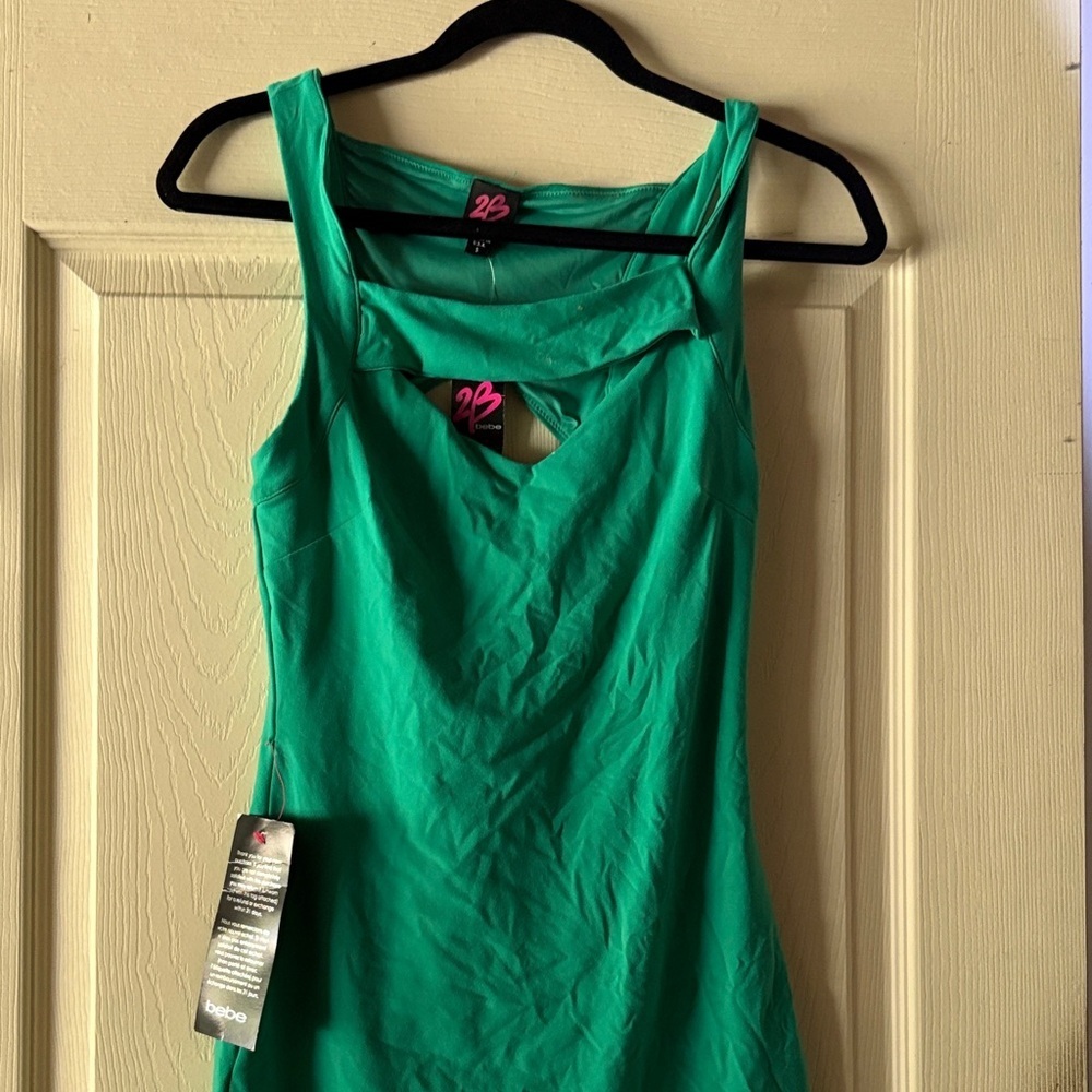 Bebe Vibrant Green Cutout Dress